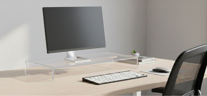 Creative Planet Premium Acrylic Monitor Stand, Monitor Riser Computer Stand for Home Office Business (Basic) - Image 1